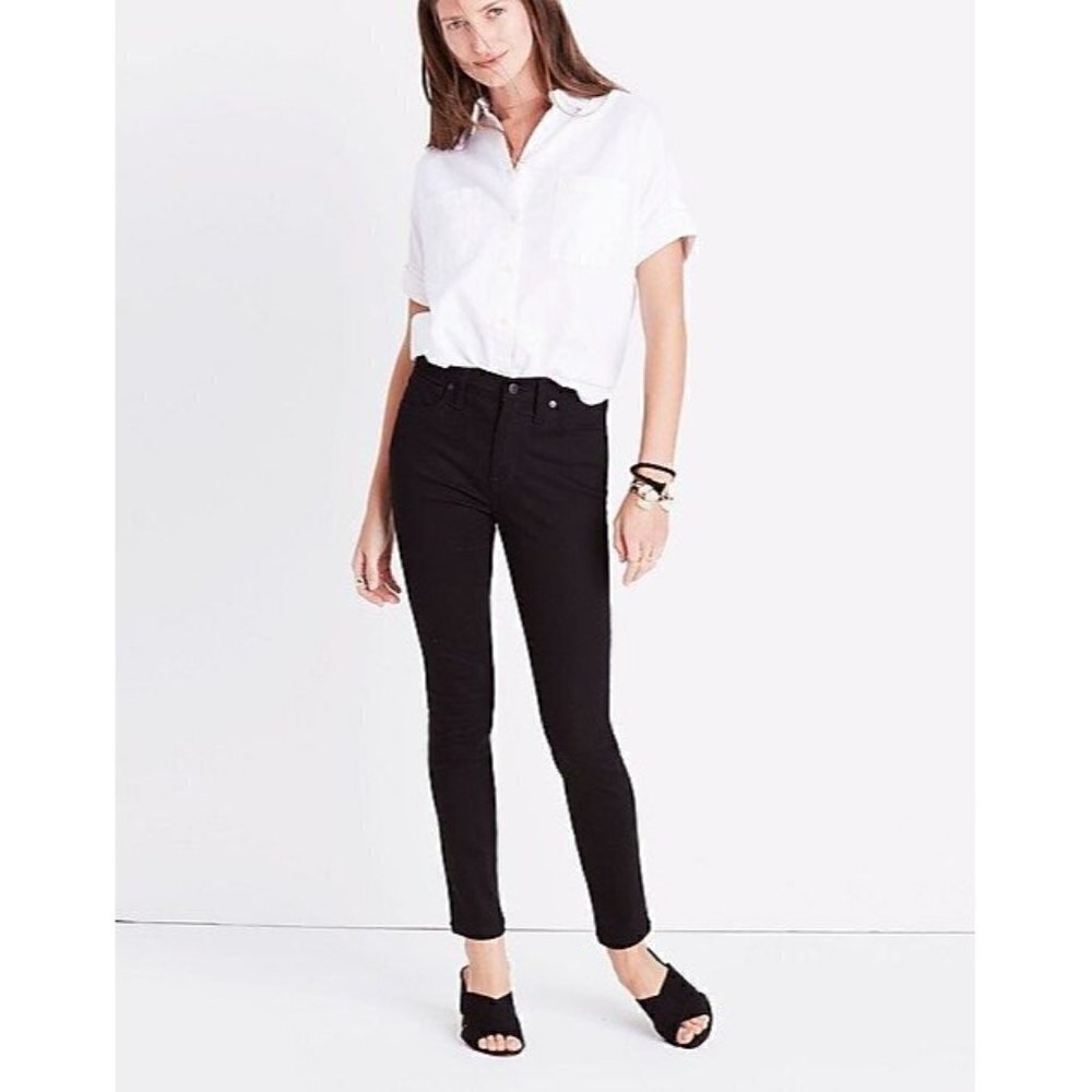 Madewell 9" Mid‎ Rise Isko Stay Black Skinny Jeans 23